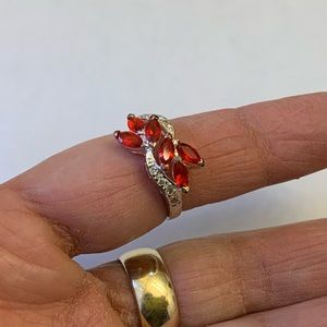 Sterling silver and CZ cluster ring size 8